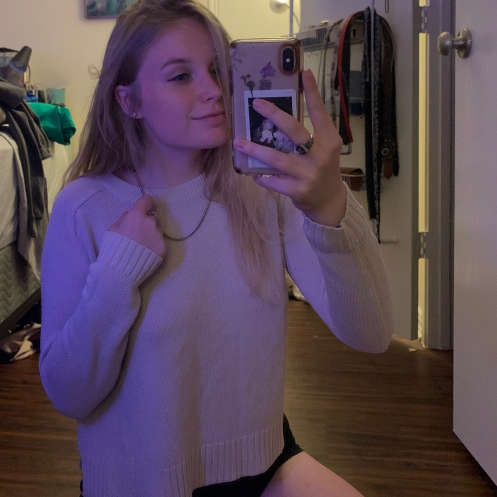 light pink sweater